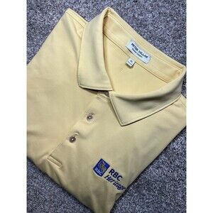 Peter Millar Shirt Summer Comfort Polo XL Yellow Men's Short Sleeve Embroidered